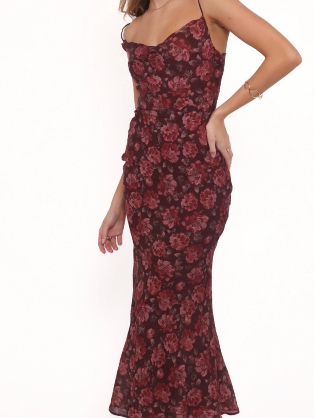 Petal & Pup Wine Floral Slip Maxi Dress